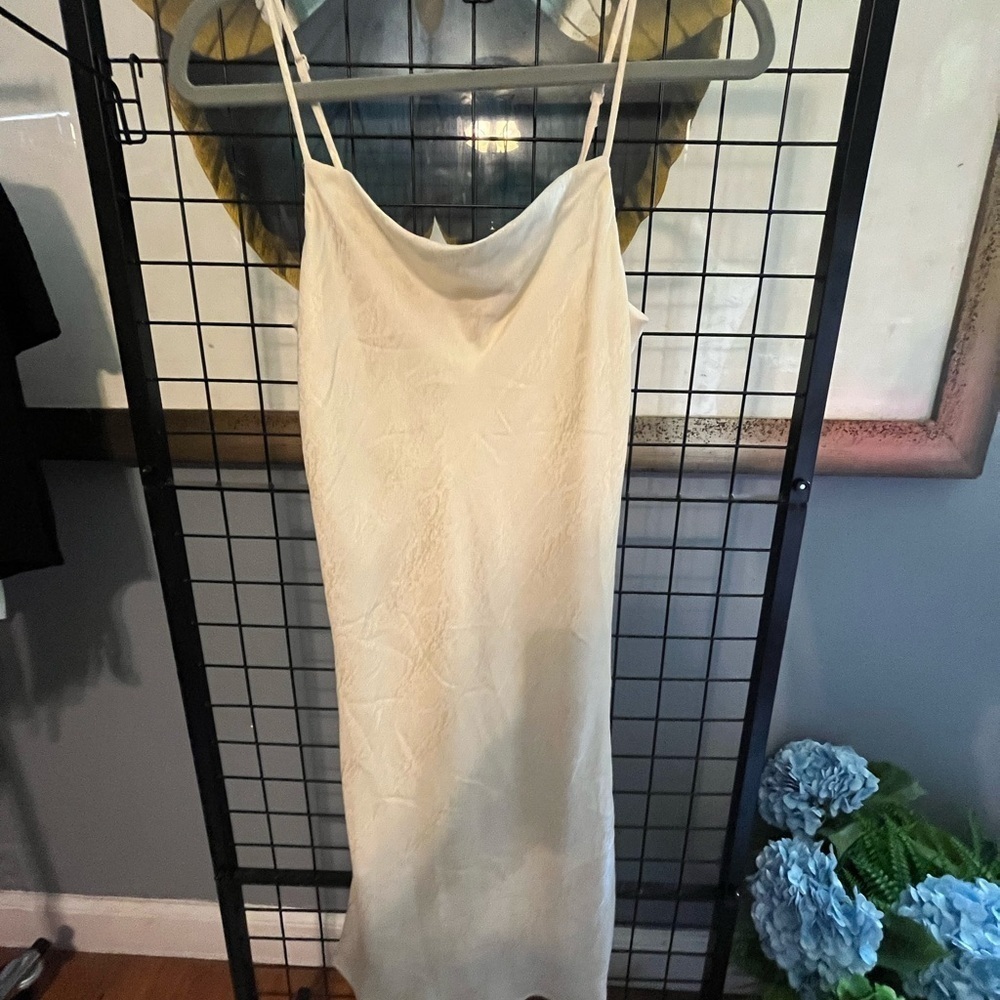 Cream Chemise Dress with Delicate Design